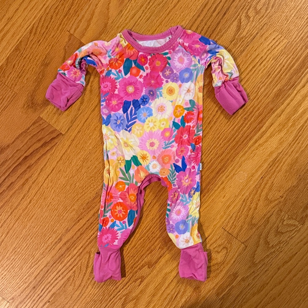 Little sleepies floral newborn crescent zip
